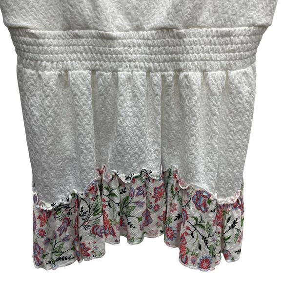 Maurices Floral Hem Smocked V-Neckline Peplum Cami Tank Blouse Top Size Large - Picture 4 of 8